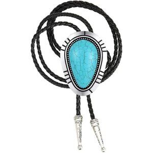 Handmade Round Shape Western Cowboy Bola Tie - Turquoise
